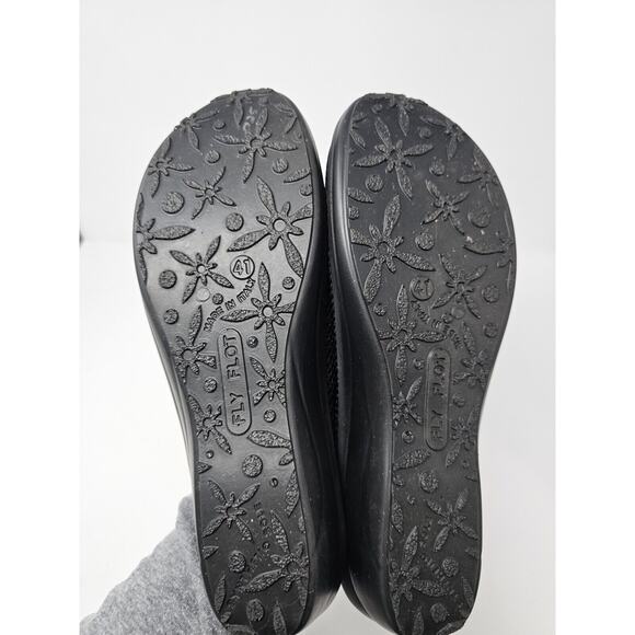 Fly Flot Mesh Clogs Black Anti Shock Anatomic Slip On Shoes Size 9 - Picture 7 of 8